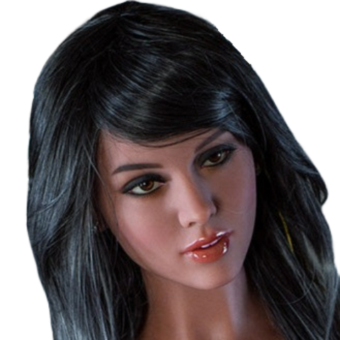 H032-Sexy Sex Doll Head with Dark Skin #273A