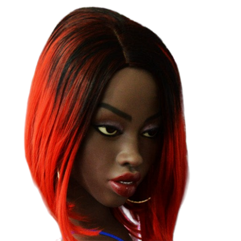 H030 Elegant African Sex Doll Head with High Forehead #176