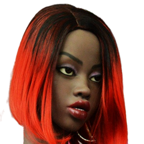 H030 Elegant African Sex Doll Head with High Forehead #176