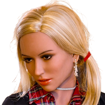 H012 Charming Blonde Sex Doll Head with Deep Set Eyes