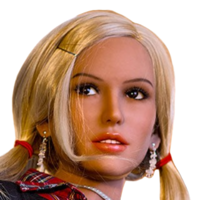 H012 Charming Blonde Sex Doll Head with Deep Set Eyes