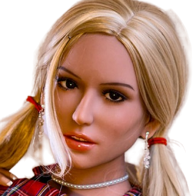 H012 Charming Blonde Sex Doll Head with Deep Set Eyes