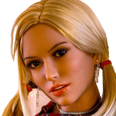 H012 Charming Blonde Sex Doll Head with Deep Set Eyes