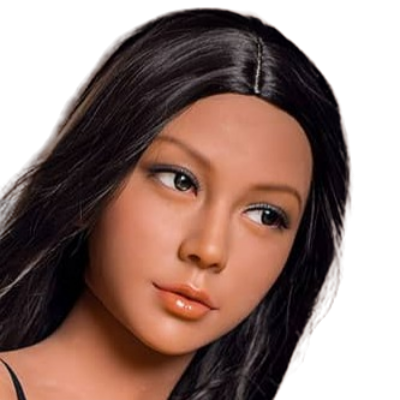 H014 Glamorous Tan Sex Doll Head with Flawless Skin #33