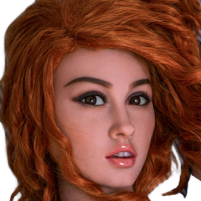 H035 Captivating Sex Doll Head with Auburn Hair｜WM Doll Head #162