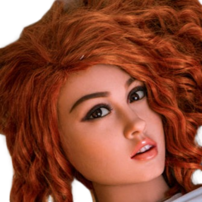 H035 Captivating Sex Doll Head with Auburn Hair｜WM Doll Head #162