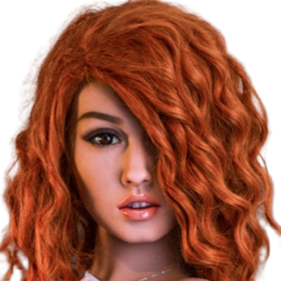 H035 Captivating Sex Doll Head with Auburn Hair｜WM Doll Head #162