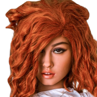 H035 Captivating Sex Doll Head with Auburn Hair｜WM Doll Head #162