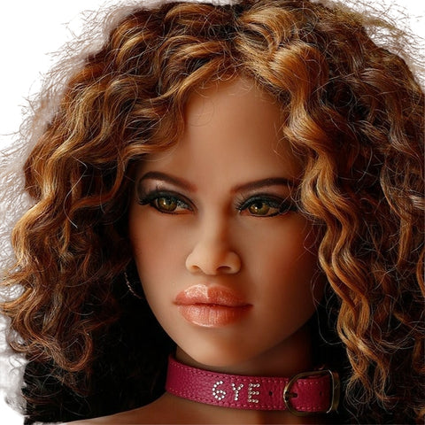 H137 Suntan Skin Curls Sex Doll Head丨6YE Doll