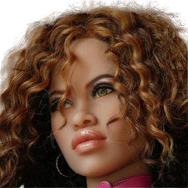 H137 Suntan Skin Curls Sex Doll Head丨6YE Doll